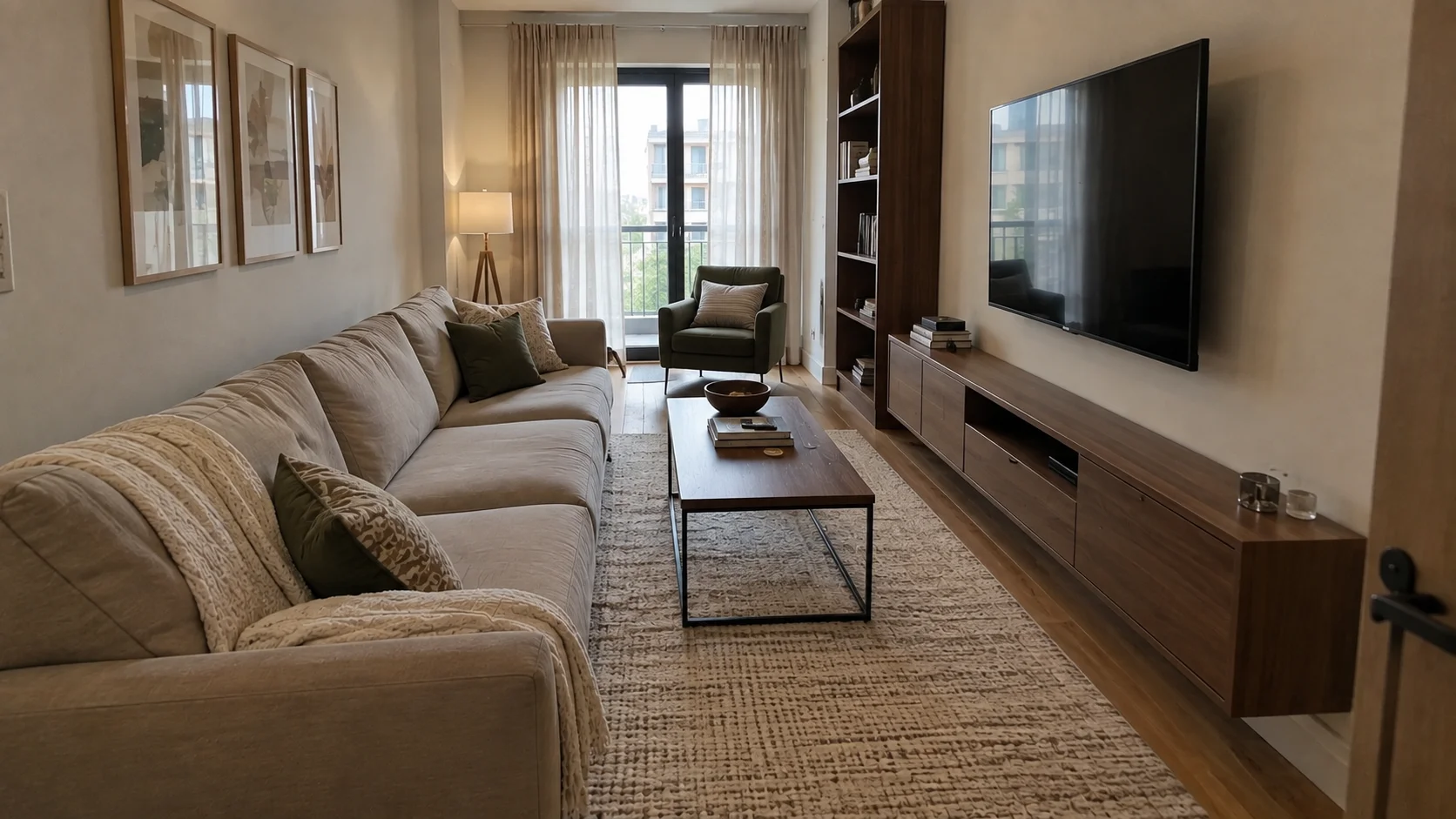 Rectangular Long Narrow Living Room Layout