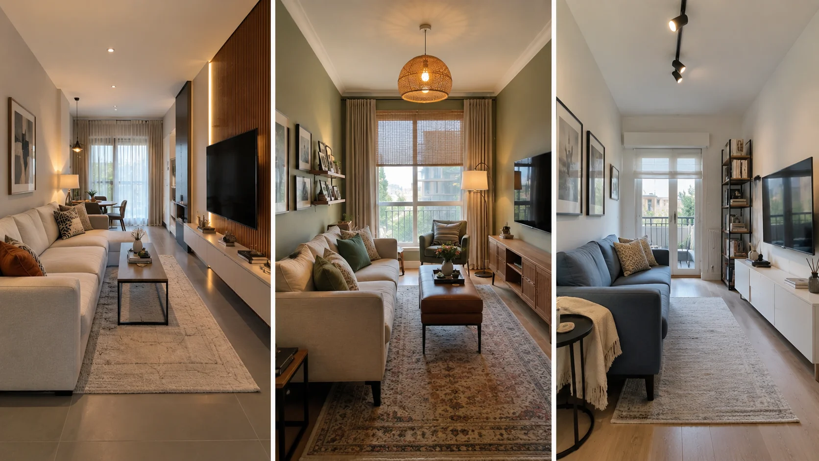 Rectangular Long Narrow Living Room Layout