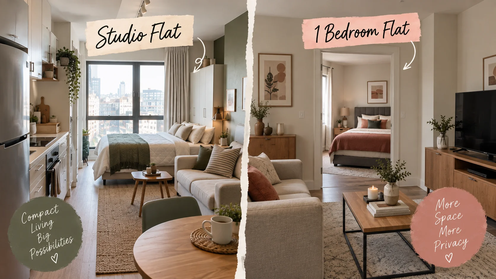 Studio Flat vs 1 Bedroom